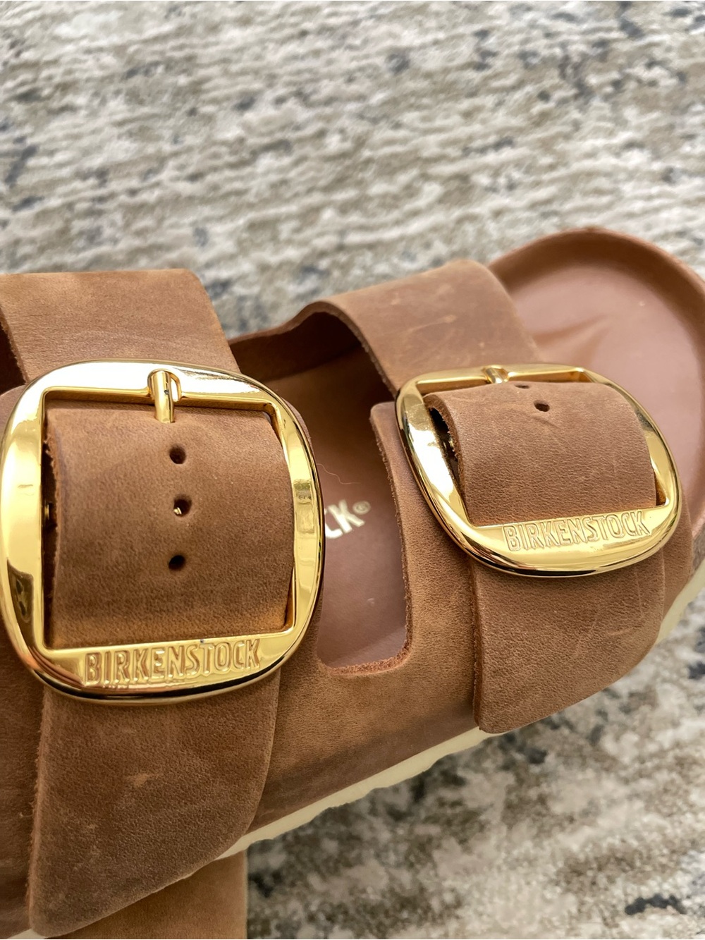 Birkenstock Arizona Big Buckle Cognac Leather Slide Sandal Regular Width 41 - Picture 4 of 8